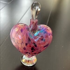 Valentine Perfect Pink Heart-Shaped Glass Art Perfume Bottle